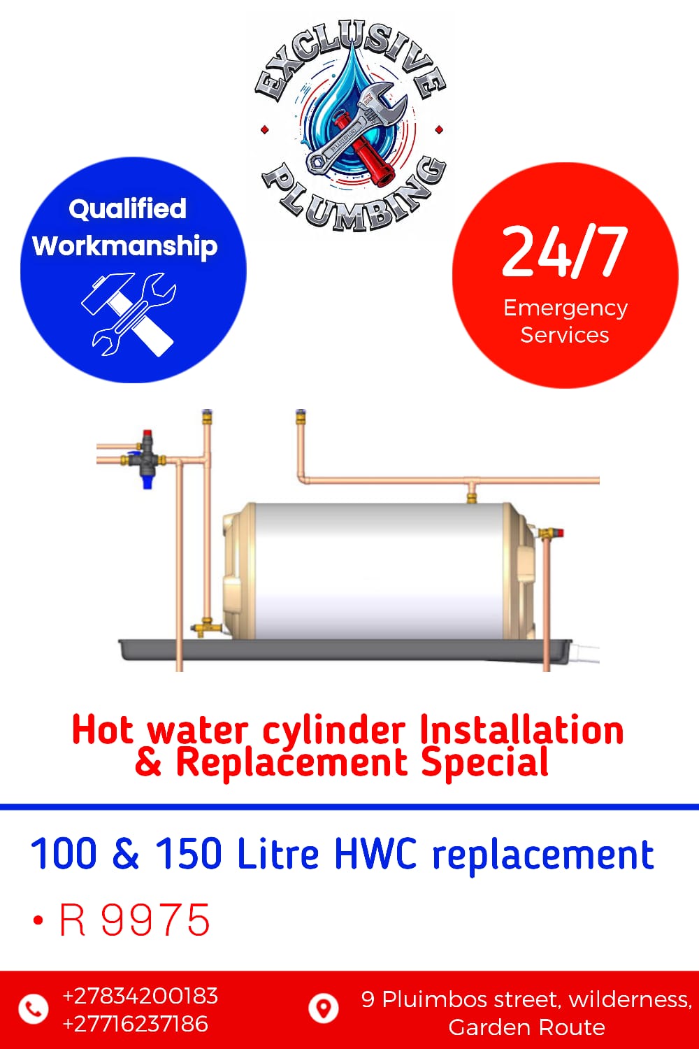 Geyser Installation & Replacement by Exclusive Plumbing on the Garden Route